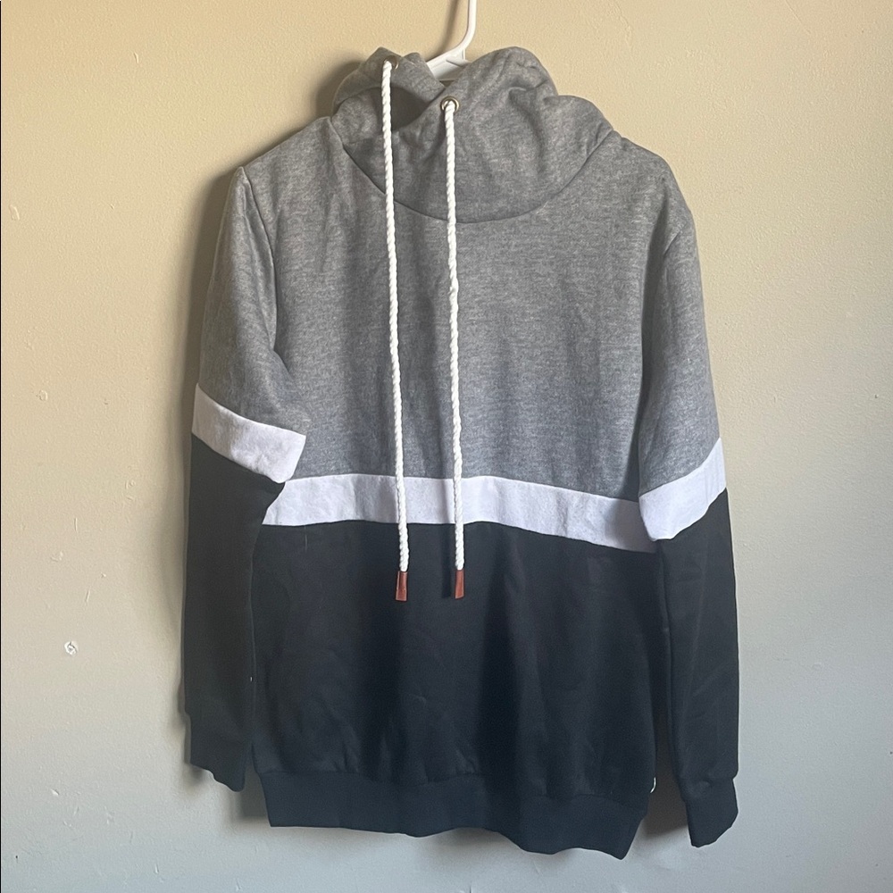 Gray and Black Colorblock Hoodie (Bin M)